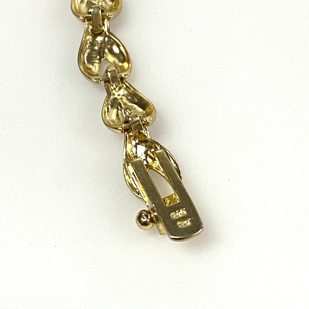 w124 Vintage Two-tone 925 Sterling Silver Infinity-style Link Bracelet 7.25"