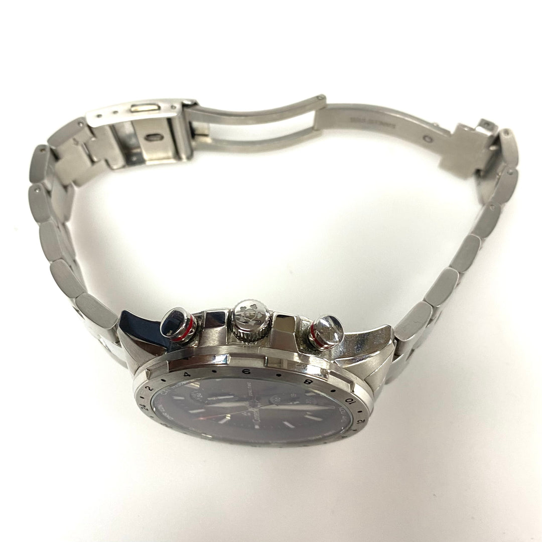 w147 Cortébert Elevation WorldTime CB-3008-33 "Cocoa" Stainless Steel Men' Watch