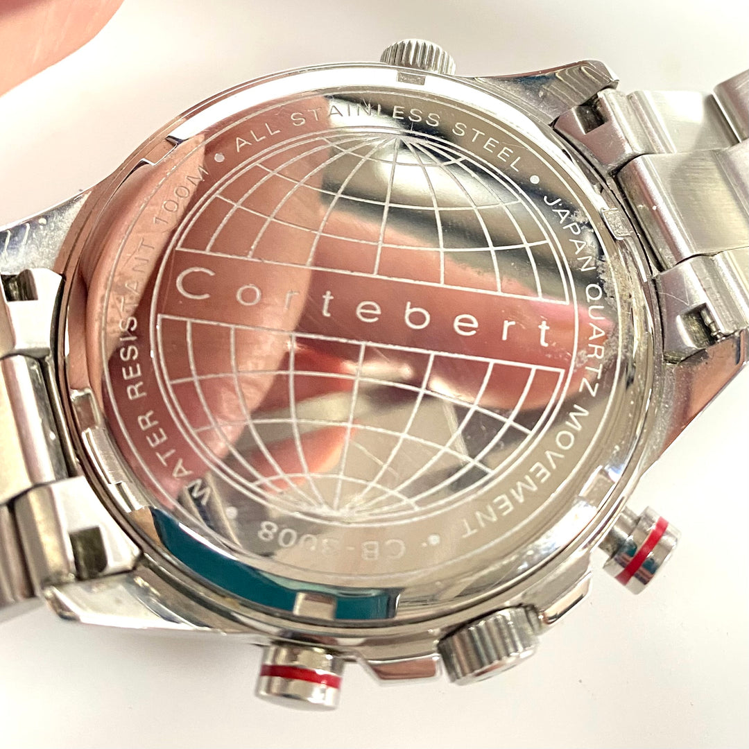 w147 Cortébert Elevation WorldTime CB-3008-33 "Cocoa" Stainless Steel Men' Watch