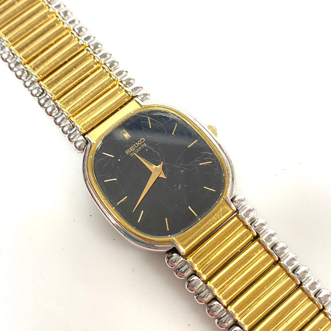 w149 Vintage Seiko Two-tone Stainless Quartz Dress Men's Wrist Watch 5P30-5B50
