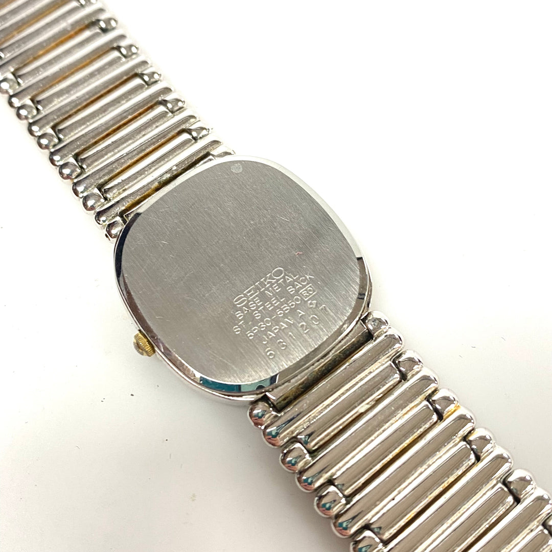 w149 Vintage Seiko Two-tone Stainless Quartz Dress Men's Wrist Watch 5P30-5B50