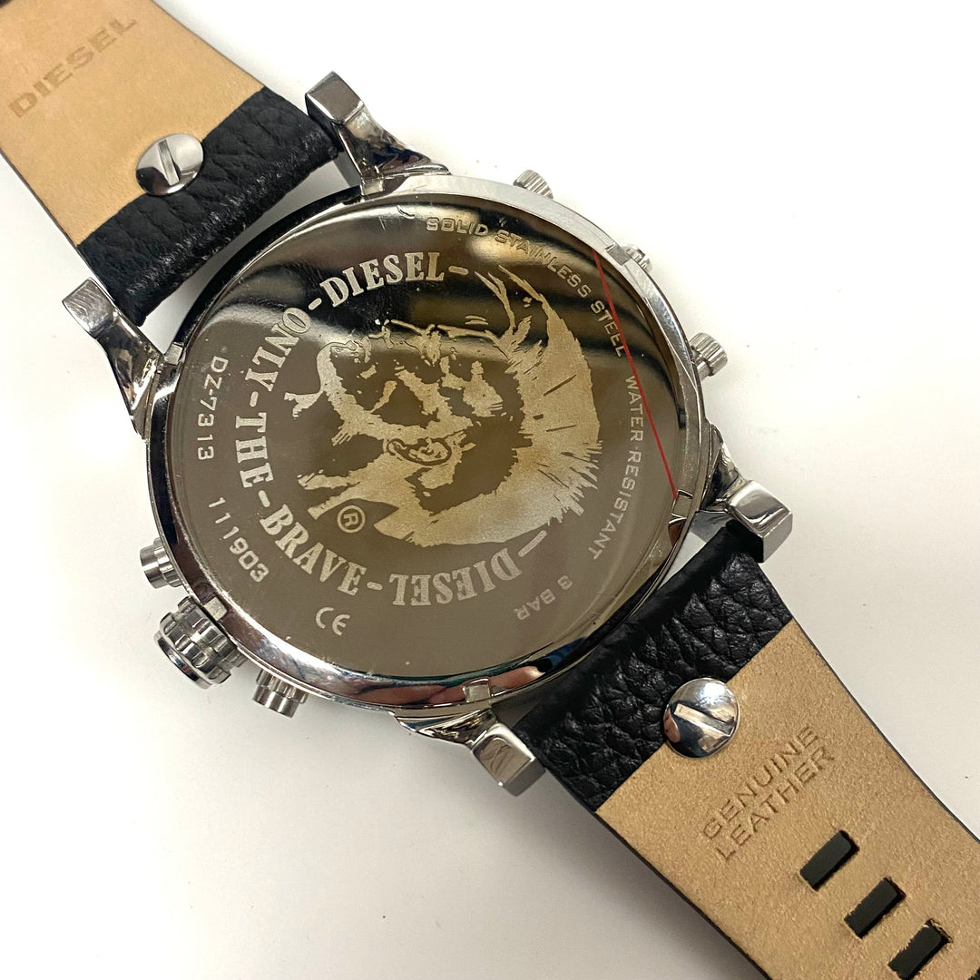 w162 Diesel Mr. Daddy 2.0 Chronograph Wrist Watch Model DZ7313 Stainless Steel Black Multi-layer Dial