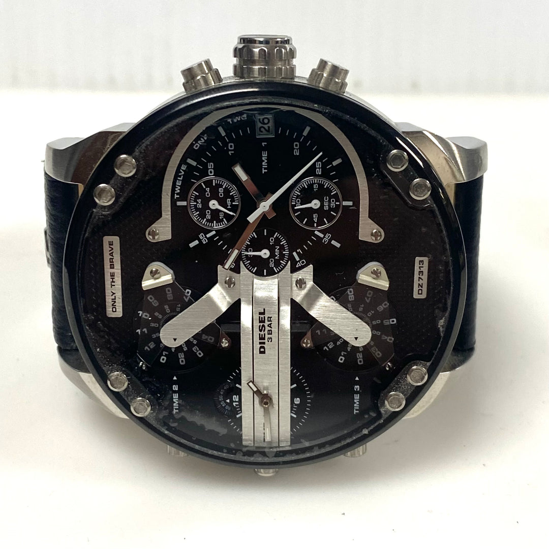 w162 Diesel Mr. Daddy 2.0 Chronograph Wrist Watch Model DZ7313 Stainless Steel Black Multi-layer Dial