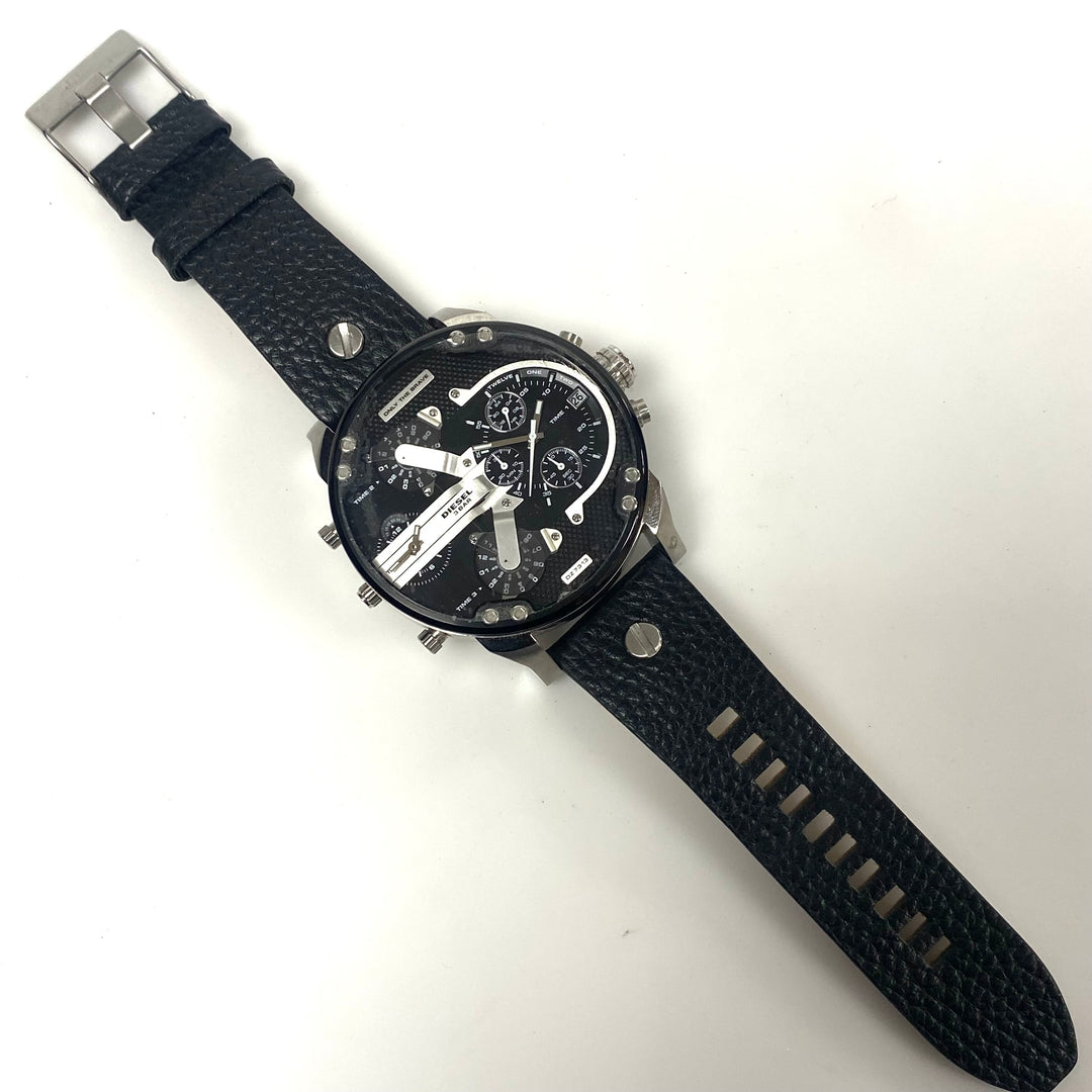 w162 Diesel Mr. Daddy 2.0 Chronograph Wrist Watch Model DZ7313 Stainless Steel Black Multi-layer Dial