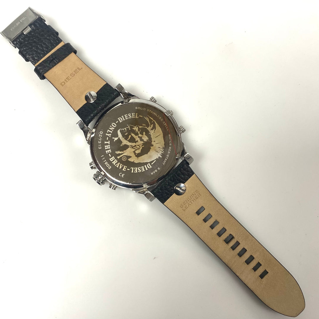 w162 Diesel Mr. Daddy 2.0 Chronograph Wrist Watch Model DZ7313 Stainless Steel Black Multi-layer Dial