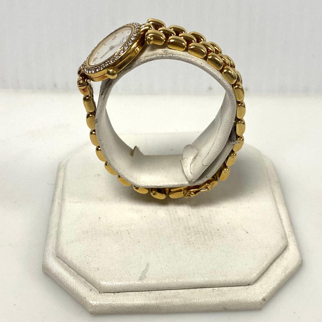 w164 Chopard Gstaad Luxury Watch 18k Yellow Gold Diamond Bezel Linked Bracelet
