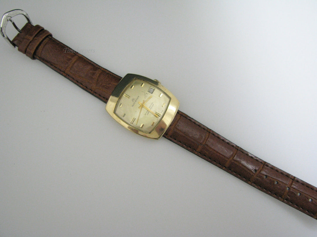 a1015 Vintage 1970's Men's Bucherer Chronometer Watch Date 18k Gold