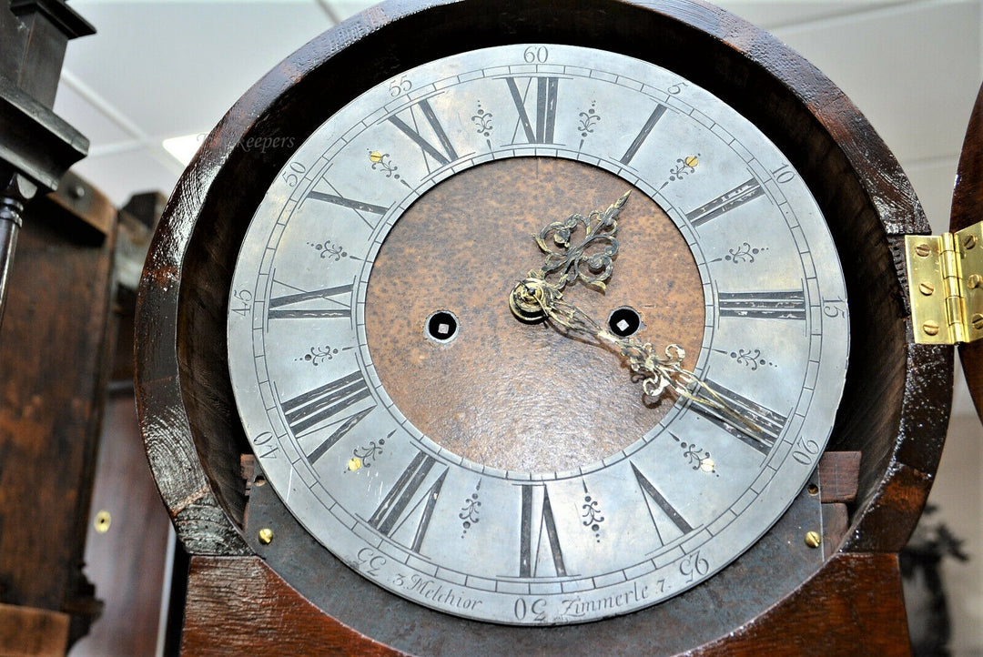 c014 Antique German Curved Long Case Grandfather Clock- Local Pickup Only