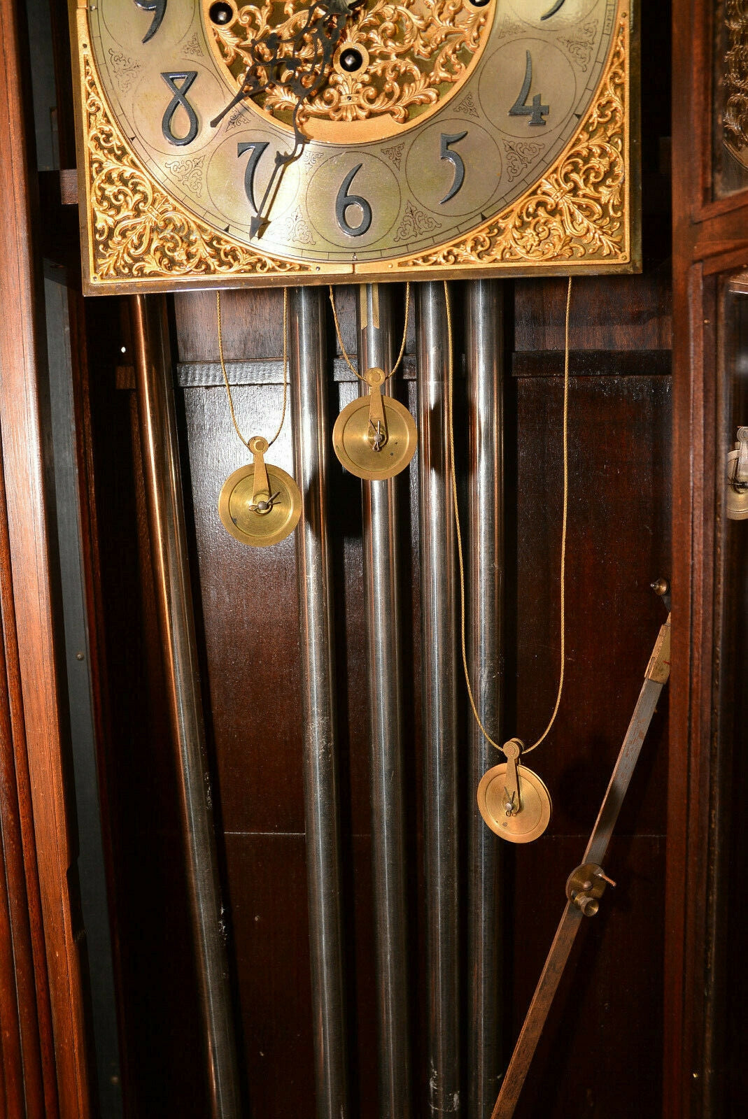 c012 American Antique Moon Dial Tall Case Grandfather Clock- Local Pickup Only