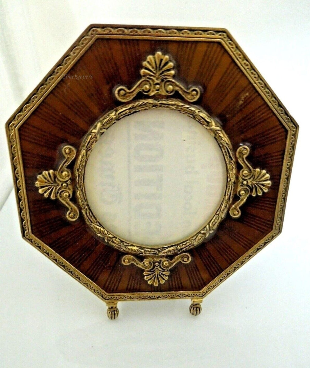 r700 Vintage Terragrafics Small Brass Enameled Tabletop Picture frame