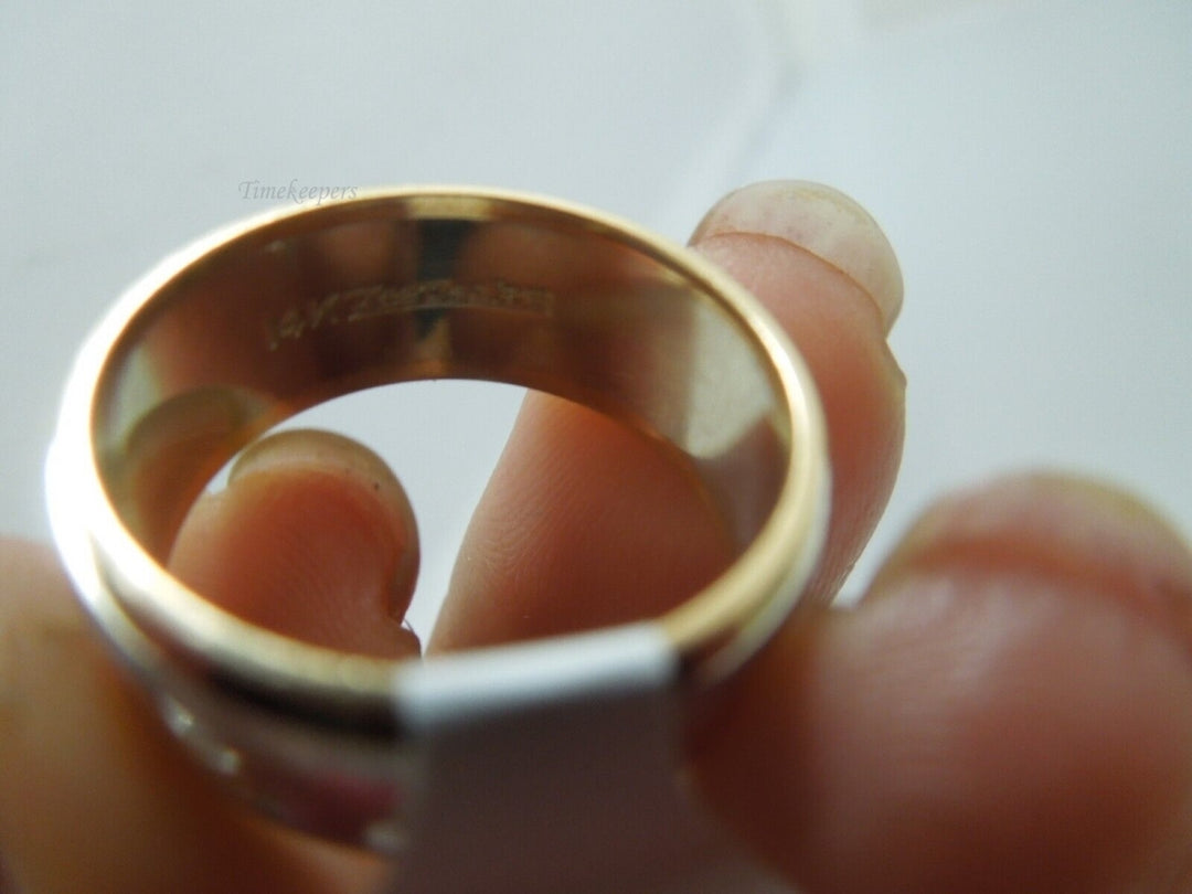 r497 Vintage Keepsake 14k White Yellow Gold Etched Wedding Band Size 6.6 Signed