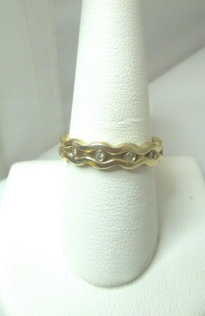 q619 14kt Yellow Gold Diamond .03 cts Ring Size 9(USA)