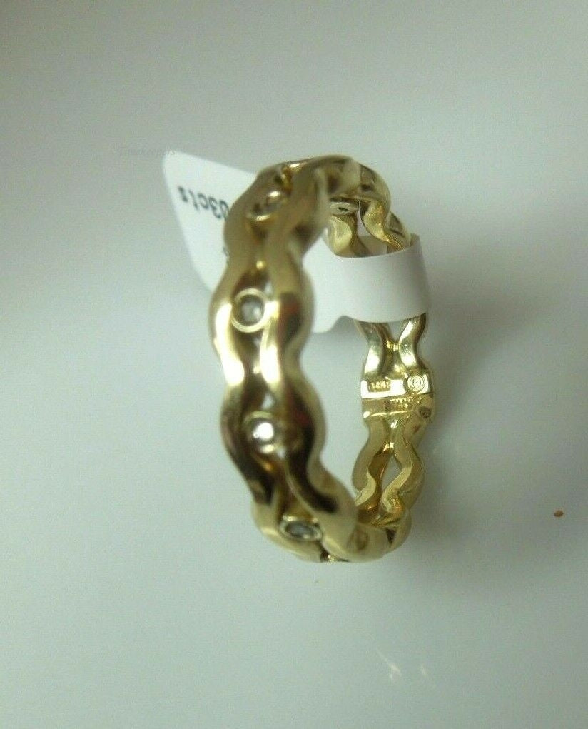 q619 14kt Yellow Gold Diamond .03 cts Ring Size 9(USA)