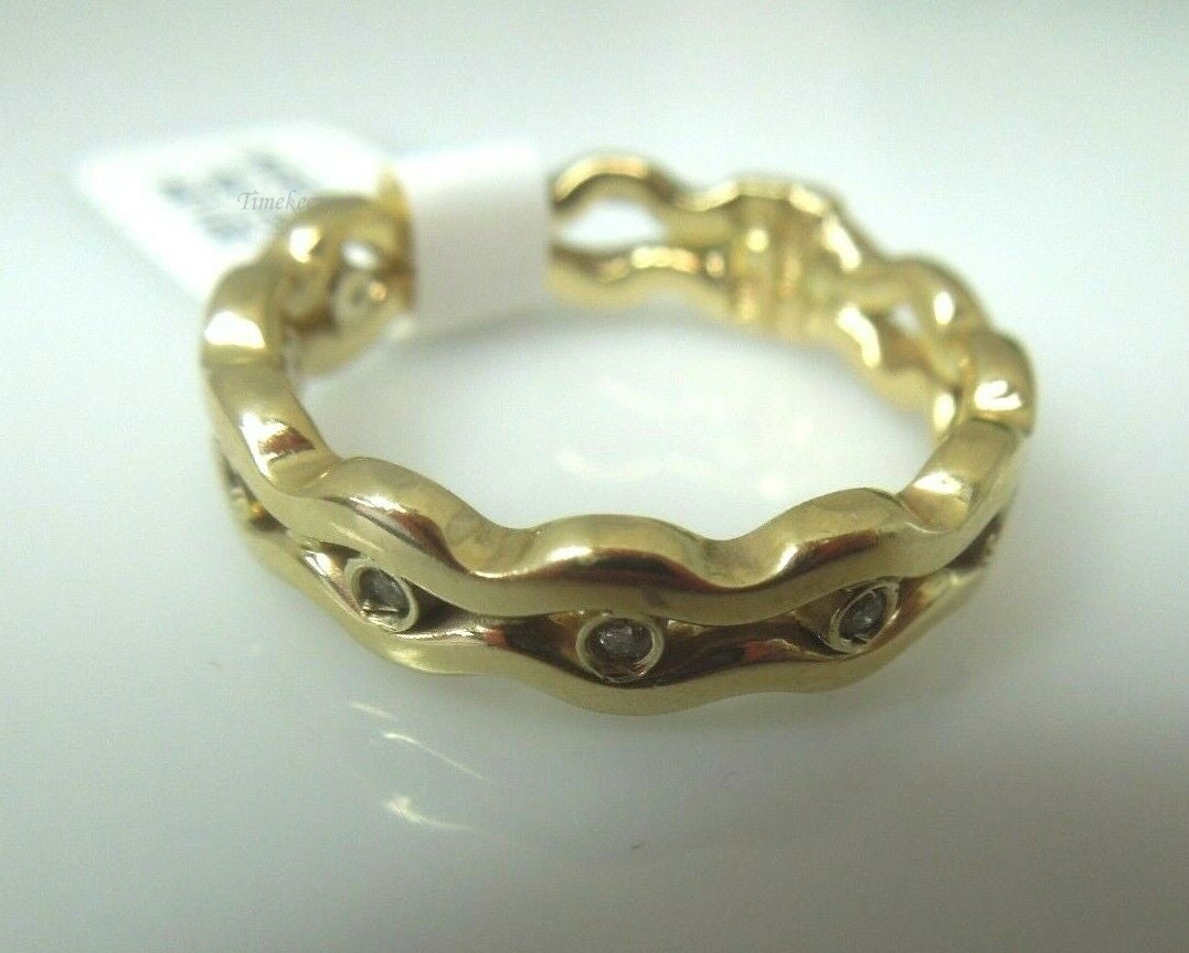 q619 14kt Yellow Gold Diamond .03 cts Ring Size 9(USA)