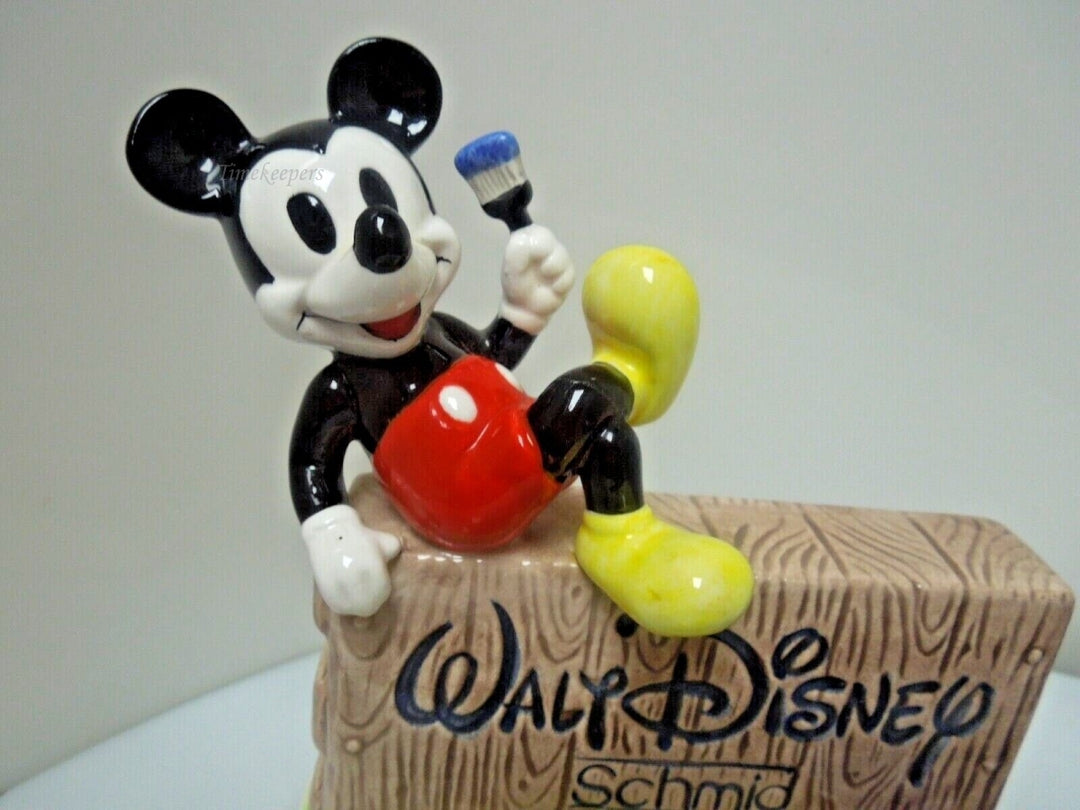 r881 Mickey Mouse Ceramic Figurine Schmid Dealer Display Sign Walt Disney Company