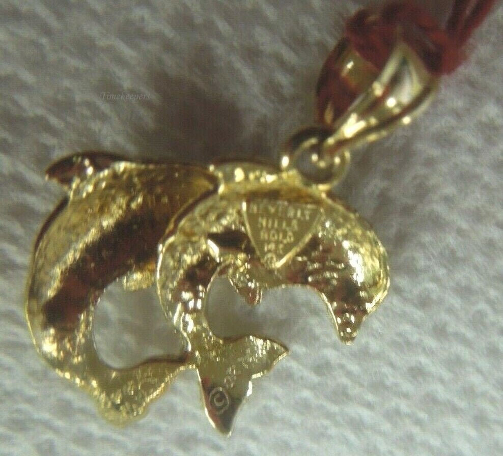q668 Beverly Hill Gold 14k Leaping Dolphin Pendant Signed 1.8 g