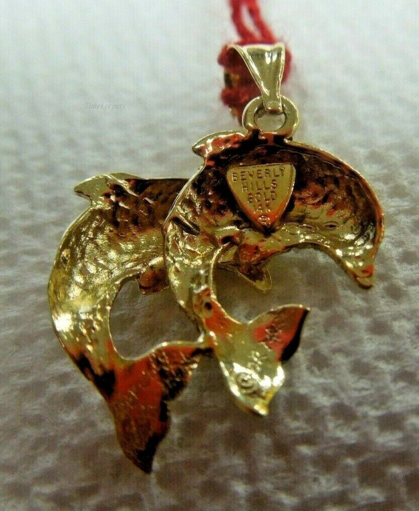 q668 Beverly Hill Gold 14k Leaping Dolphin Pendant Signed 1.8 g