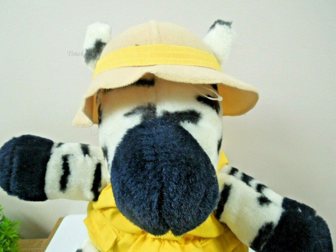 q859 Stuffed Animal Zebra Plush Dakin Vintage 1987 Safari Travelers 10" Rare