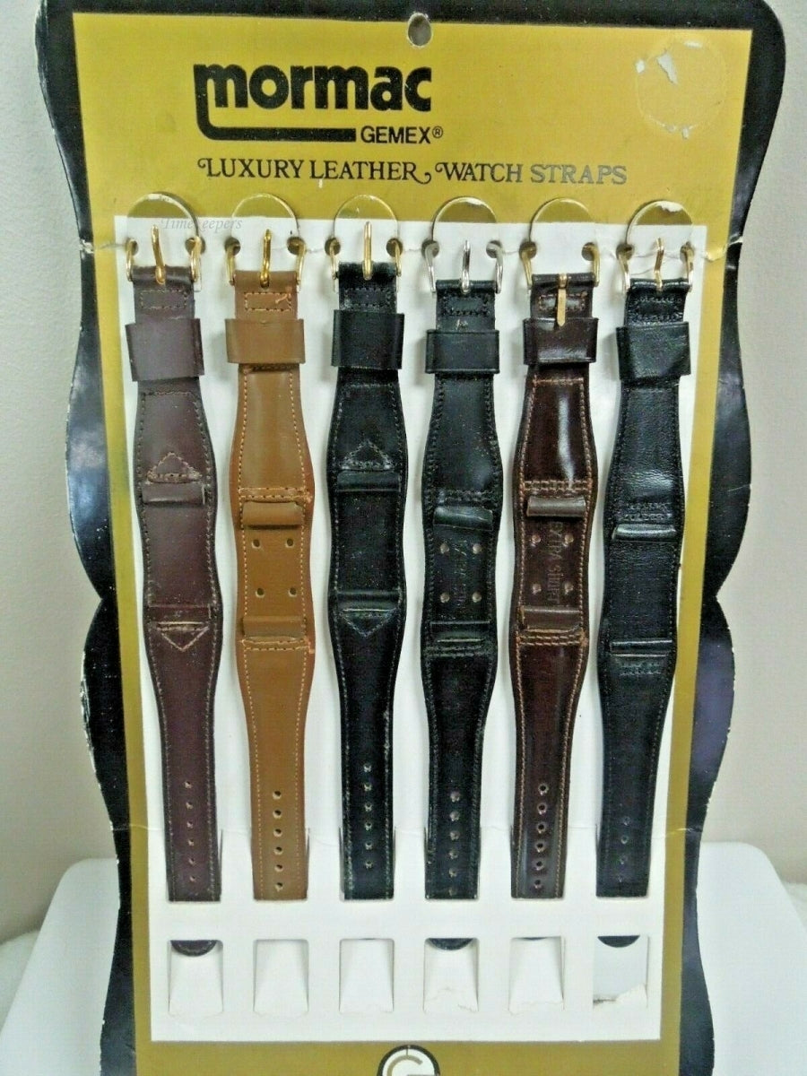 q998 Vintage Mormac Gemex Brown Black Leather Watch Bands Advertising Store Display Lot of 6