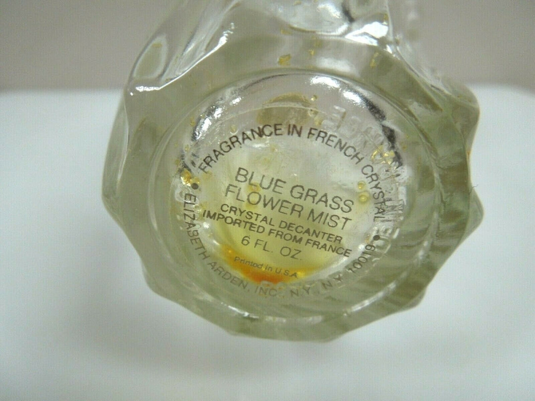 r010 Vintage Blue Grass Flower Mist ELIZABETH ARDEN- Cut Glass Empty Perfume Bottle 5.5"