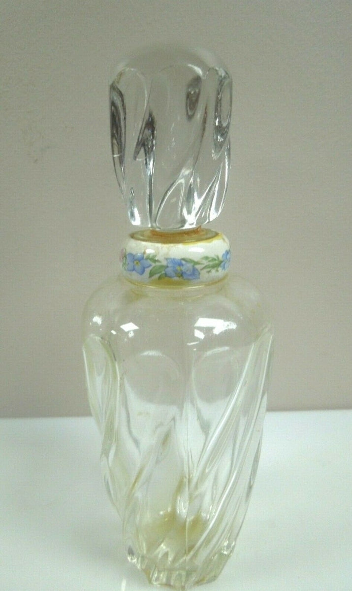 r010 Vintage Blue Grass Flower Mist ELIZABETH ARDEN- Cut Glass Empty Perfume Bottle 5.5"