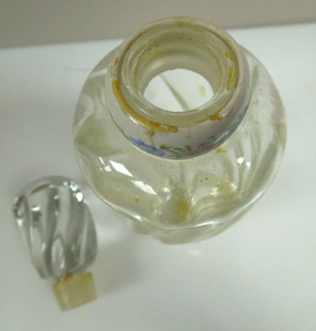 r010 Vintage Blue Grass Flower Mist ELIZABETH ARDEN- Cut Glass Empty Perfume Bottle 5.5"