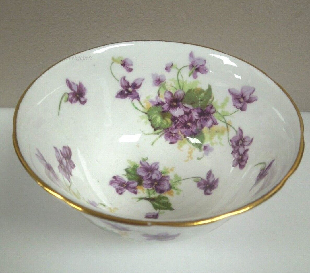 r211 Royal Chelsea Creamer and Open Sugar Bowl - Pansies Pattern - Lots of Gold Trim Vintage