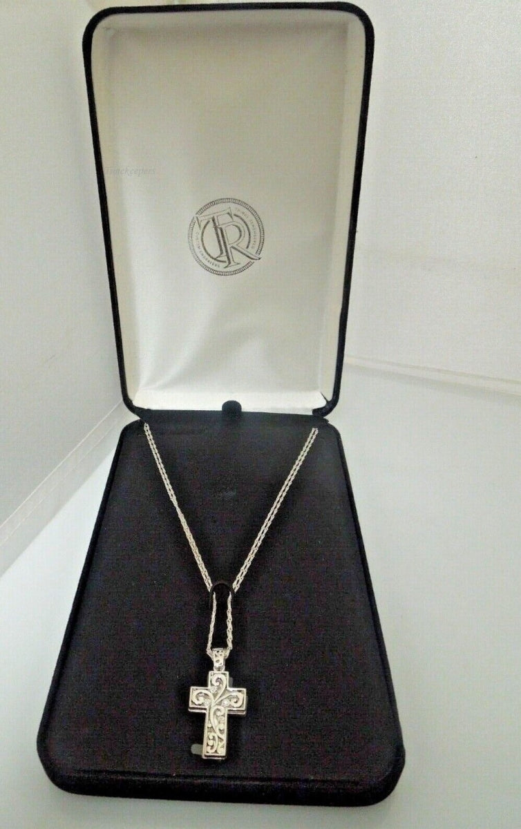r338 Things Remembered, Silver color Chain with Cross Pendant Necklace 20.5" in Original Gift Box