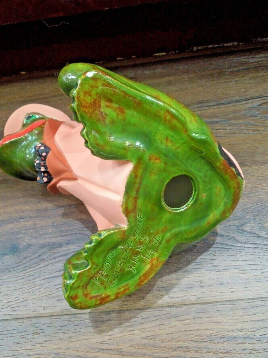 r849 Frog Toad Statue Top Hat Tuxedo Vintage Art Sculpture