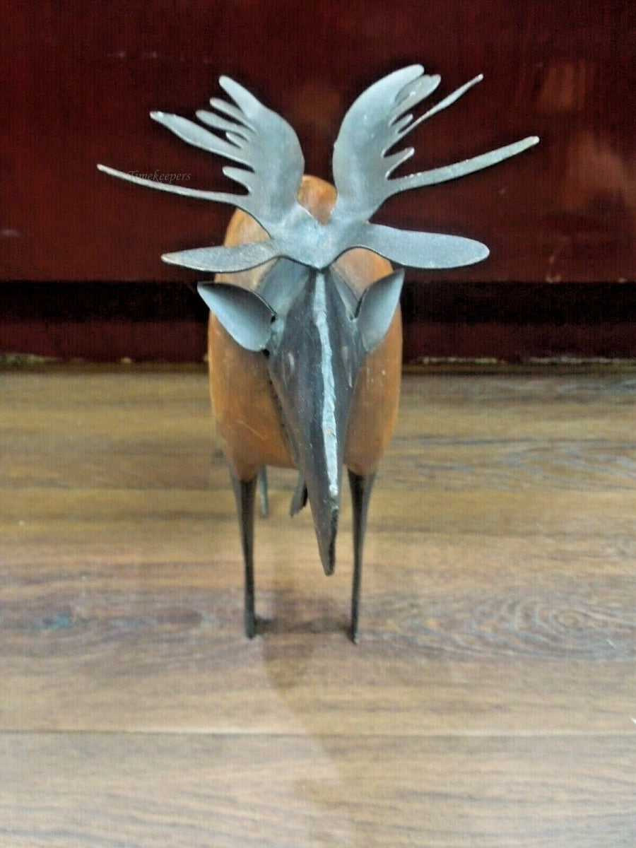 r850 Vintage Wooden Charles Marcak Moose Sculpture 10-1/2"