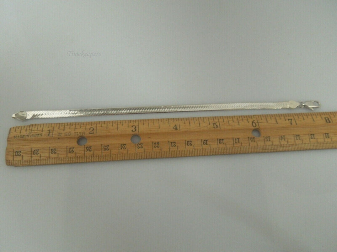 s001 Elegant Sterling Silver Herringbone Chain Bracelet 7"