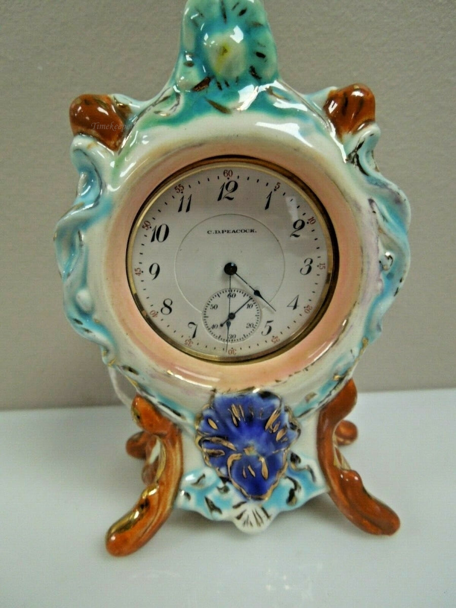 q882 Vintage Ceramic Pocket Watch Stand or Holder Case Collectible