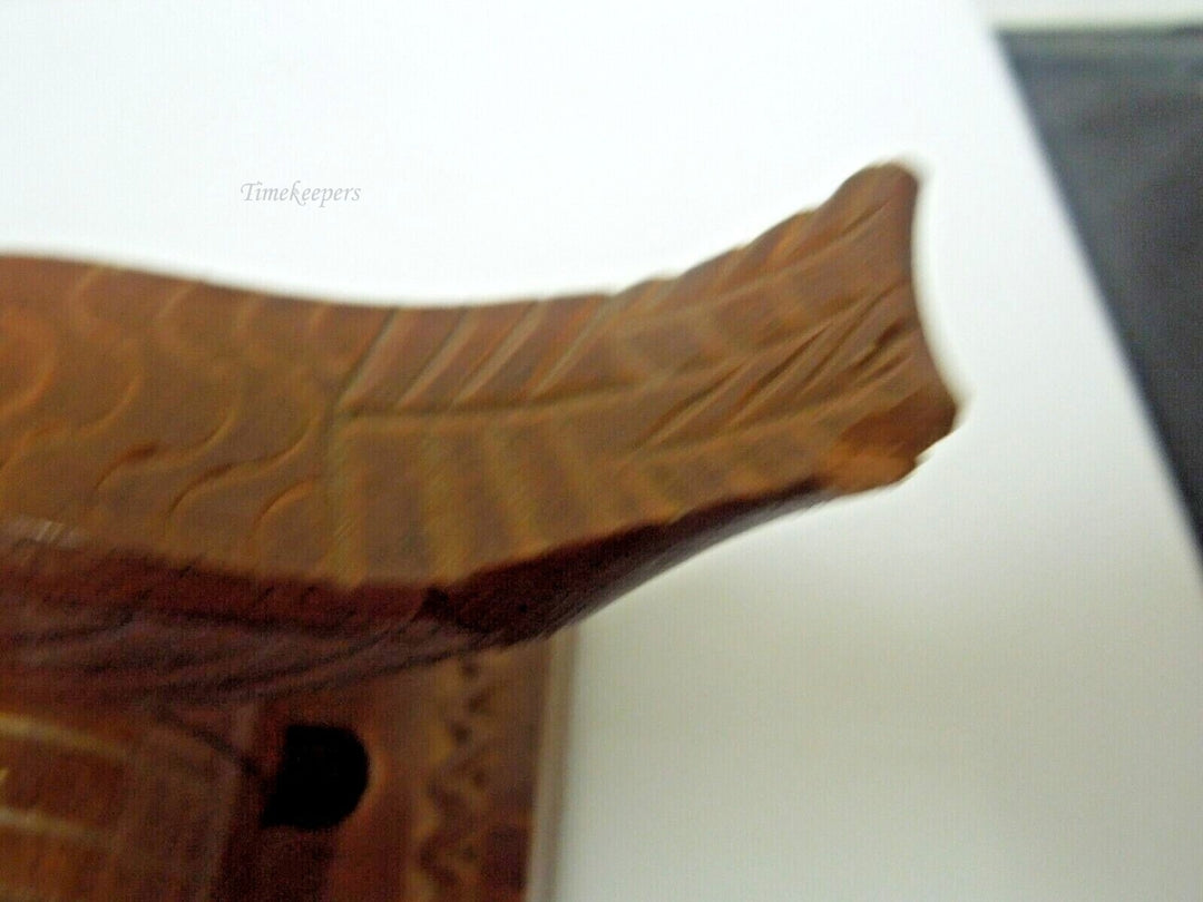 r747 Vintage Wooden Cigar Box, Cigarette Holder, Wood Carving Box with Mechanical Bird.