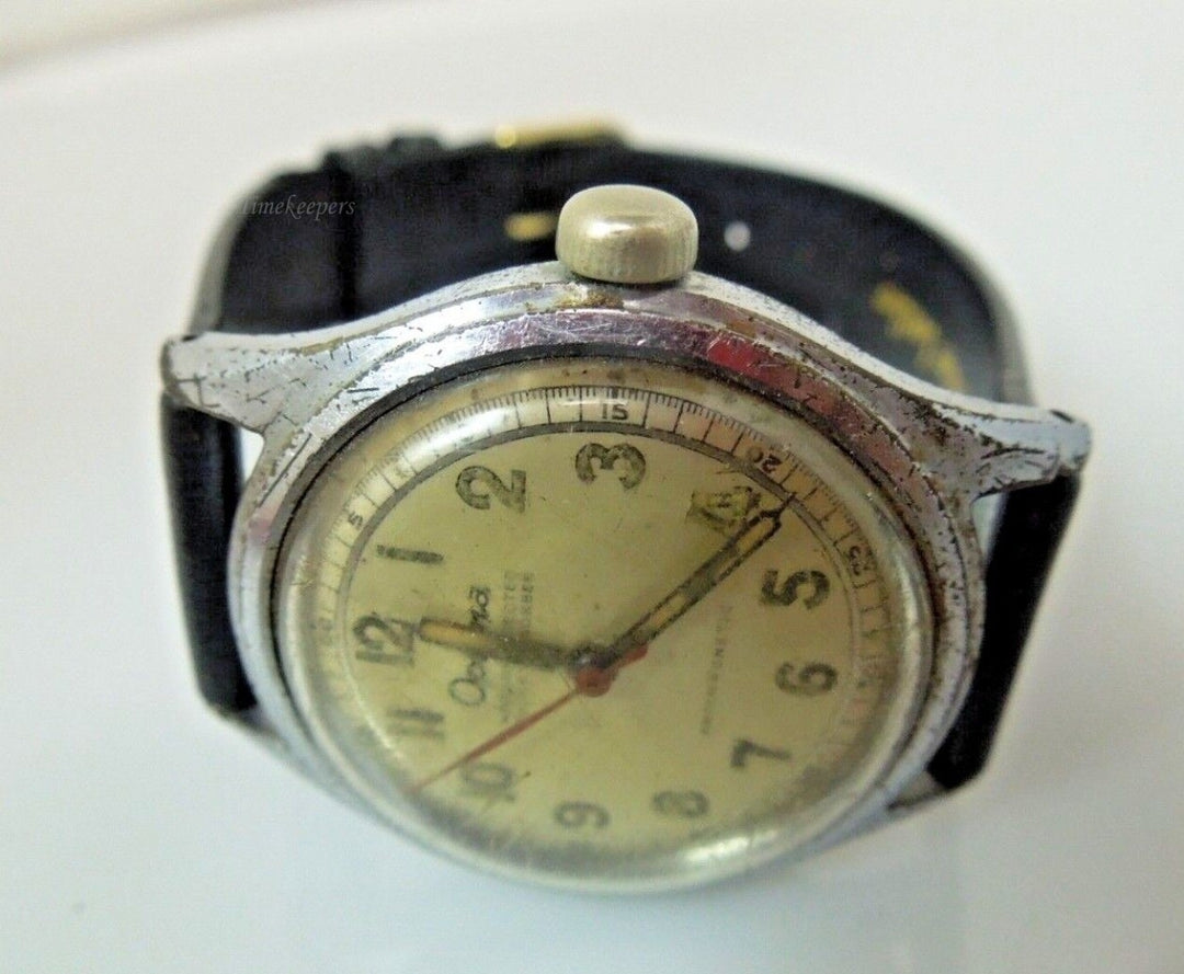 s235 OPTIMA Vintage circa 1940s Military Style Stainless Steel Wristwatch