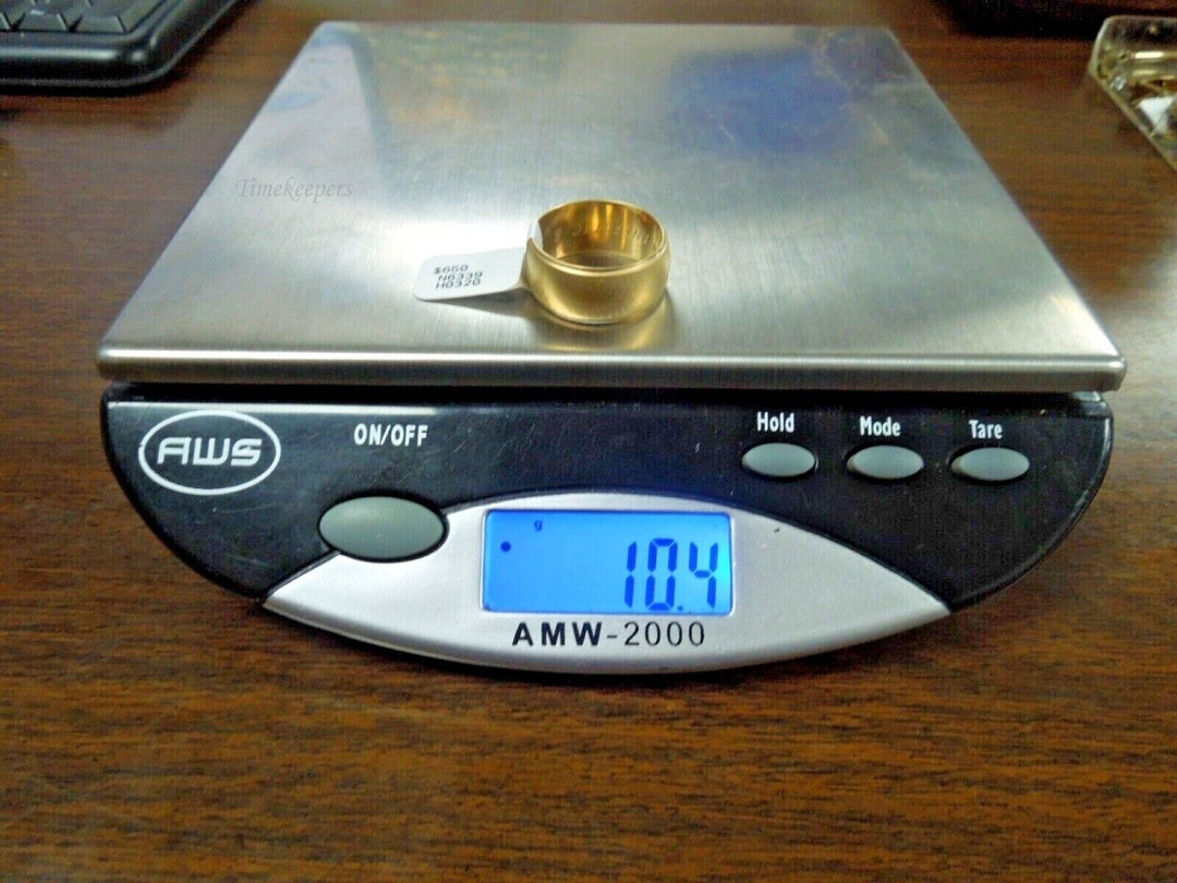 r485 Vintage 14k Yellow Gold Wedding Band Ring Size 10 USA 9.71mm Signed