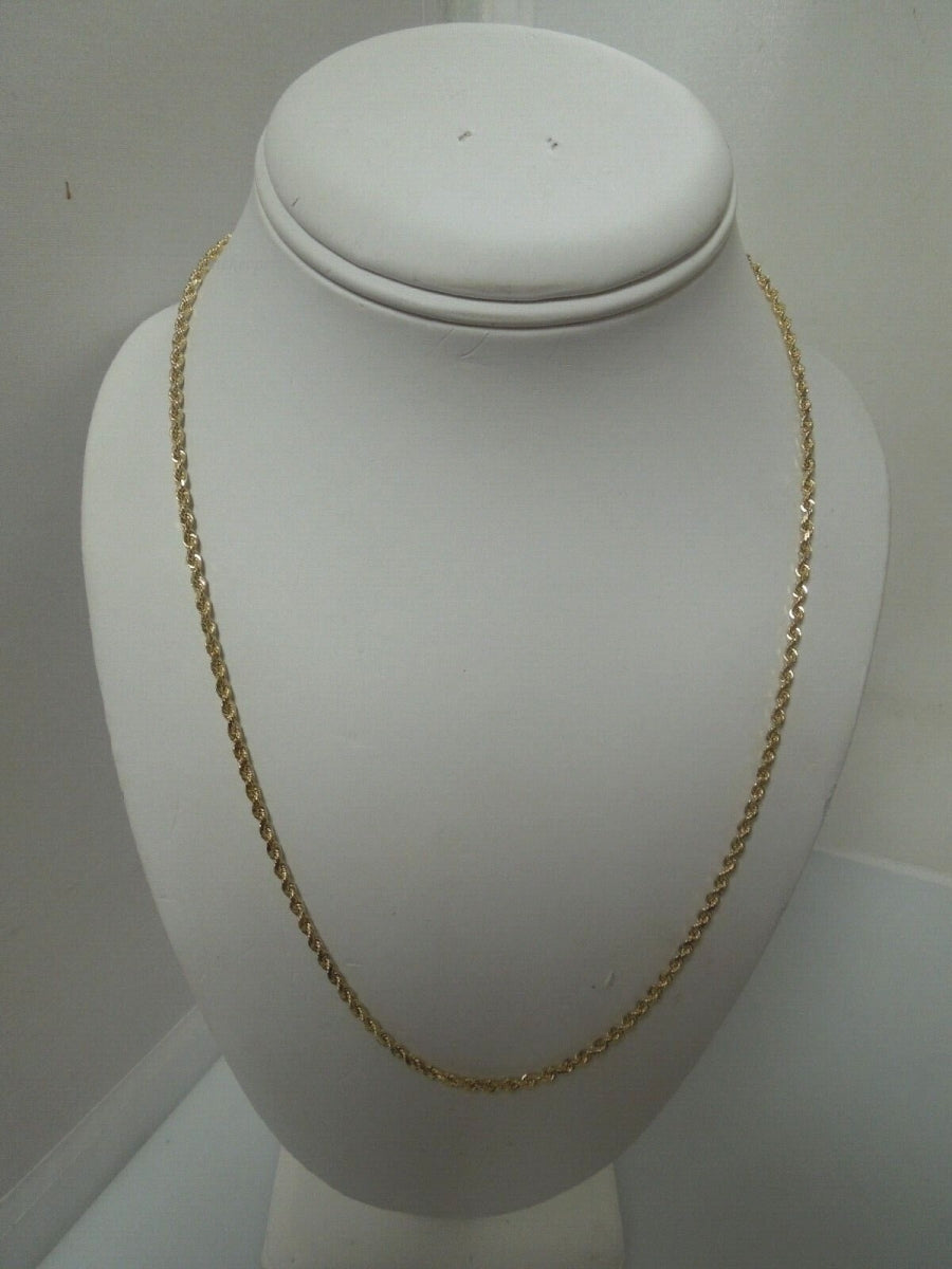r500 Vintage 14kt Yellow Gold Rope Chain Necklace 20" Signed 