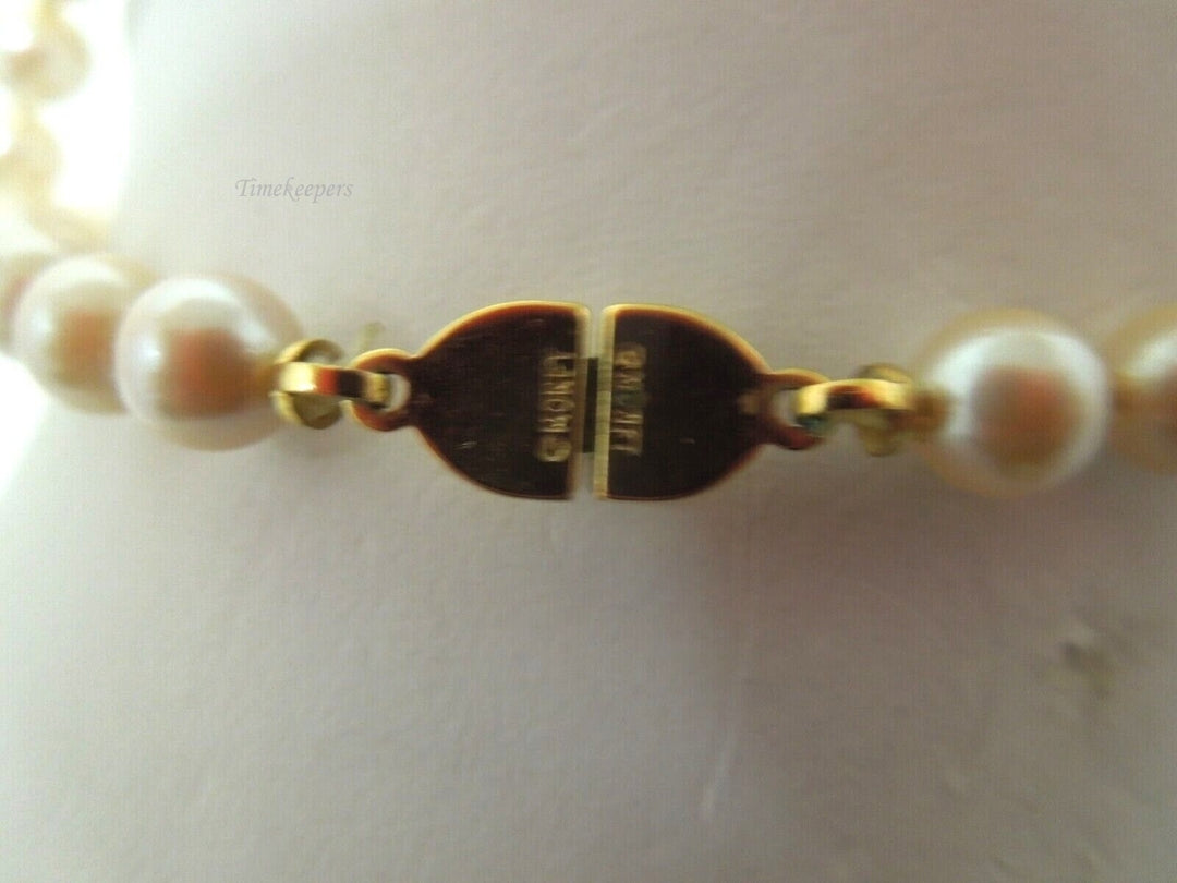 s069 Vintage faux 6mm beige Pearl Necklace 30"