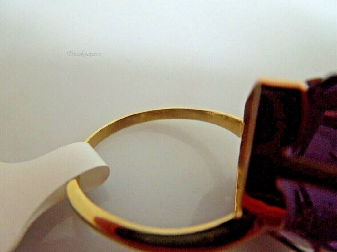 s051 Spinel Pentagonal Shape Gemstone set in 14kt Yellow Gold Ring Size 6.25 Signed,5.6g