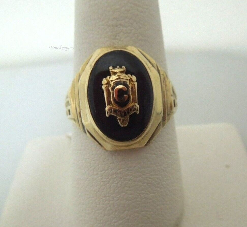 r735 Vintage 10k Yellow Gold 1967 Clayton Class School Ring Size 9(USA) Signed 7.4g