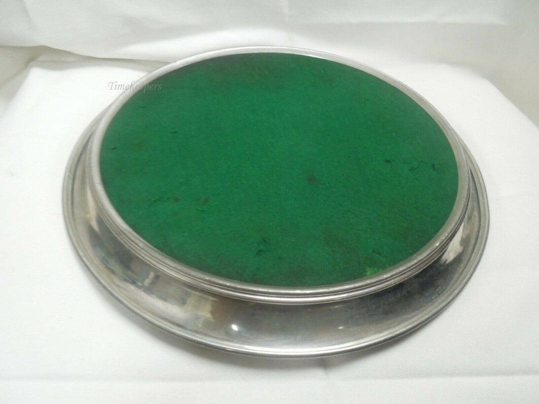 q730 Vintage Silver Plate Tray Etched Hummingbird inlay Design 13" Round Serving Tray or Display