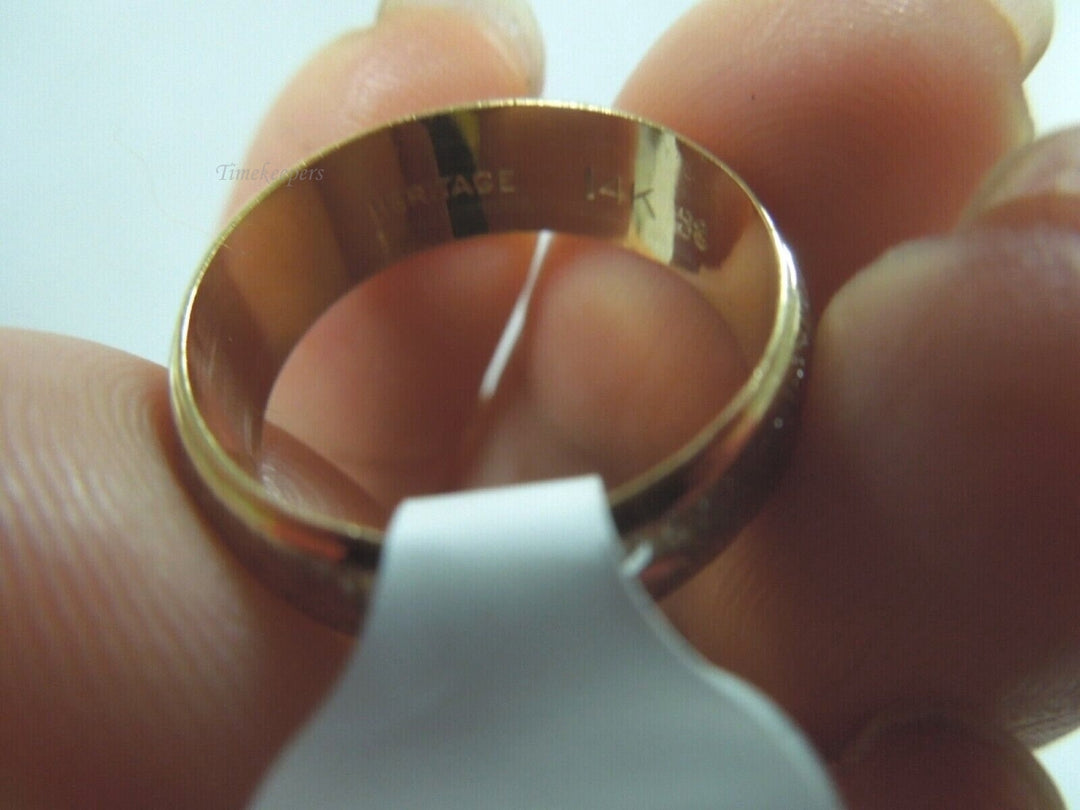 r493 Vintage 14k White Yellow Gold 6.18mm Wedding Band Size 6.75(USA) Signed