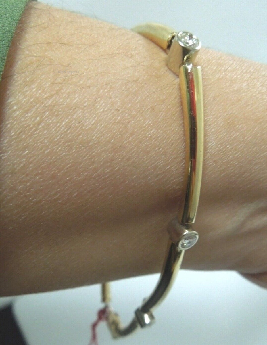 r512 Vintage 10kt White Yellow Gold Diamond .90cts Bracelet Signed 8 1/4"