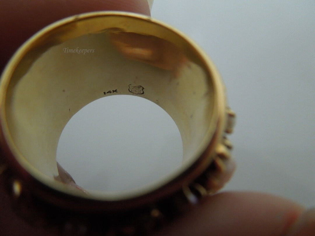 r510 Vintage 14kt Yellow Gold 7 Cameo heavy Ring Size 6.5 Signed 13.1g