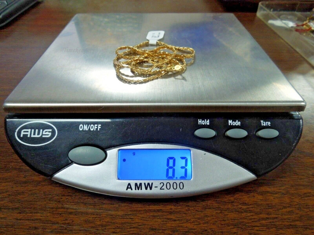 r501 Vintage 14kt Yellow Gold Chain Necklace 20" Signed Made In Italy