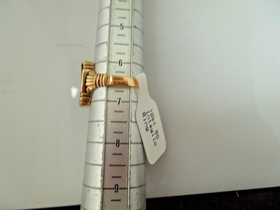 r571 Vintage Classical Style 10k Rose Gold Intaglio Ring