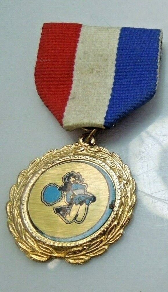 r394 Set of 3 Vintage Medals 1953 Stl Mo 35th National Convention,Salle 2nd Foil Women Rare