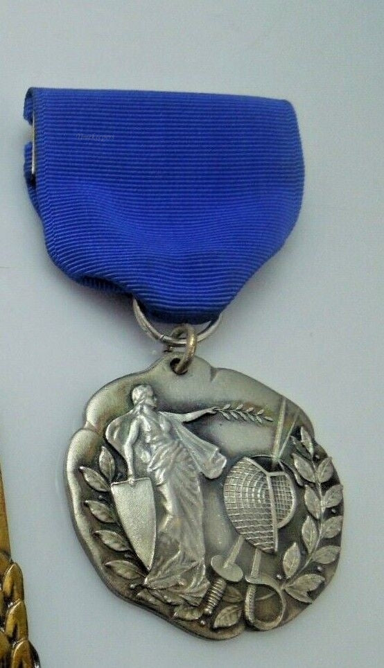 r394 Set of 3 Vintage Medals 1953 Stl Mo 35th National Convention,Salle 2nd Foil Women Rare