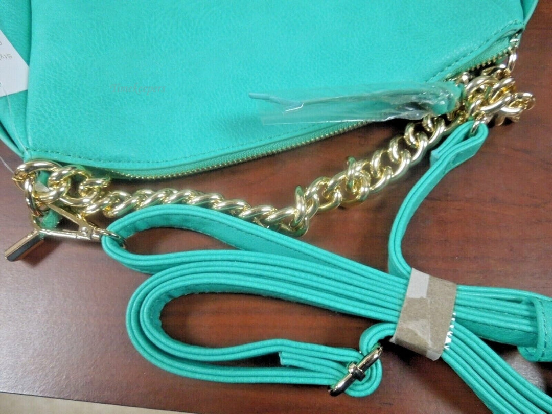 r786 Green Color Crossbody Purse Bag Shoulder Bag Multi Pocket Zipper Purse