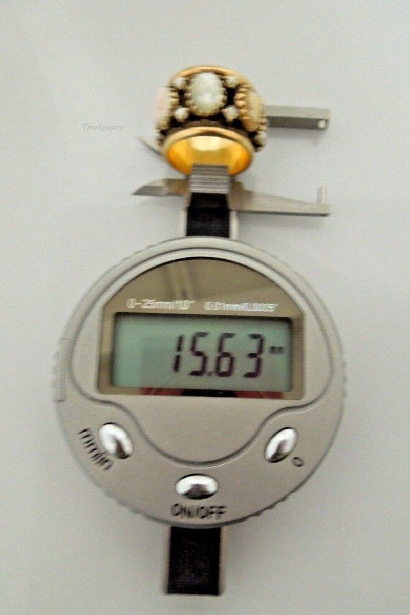 r510 Vintage 14kt Yellow Gold 7 Cameo heavy Ring Size 6.5 Signed 13.1g