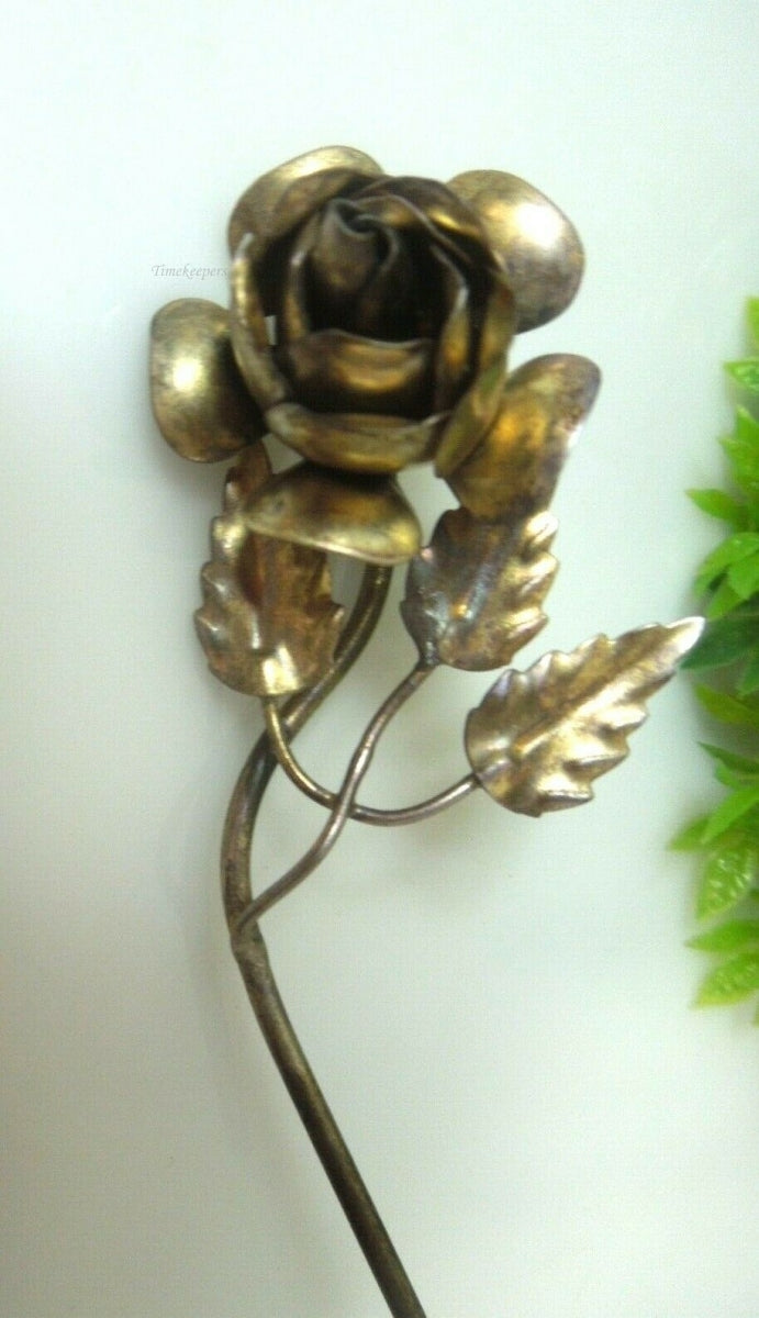 q492 Vintage Rose Shape Brooch Pin Sterling Silver 925